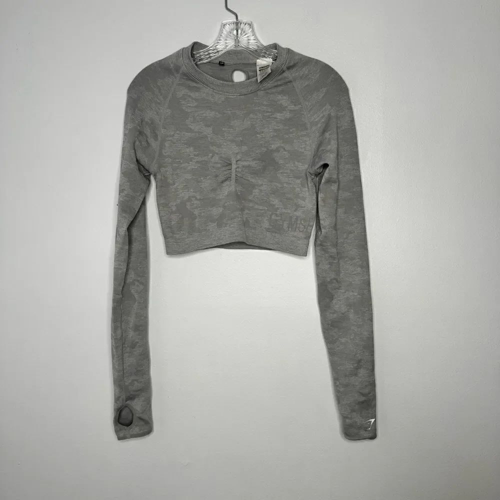 Gymshark gray cropped top size medium